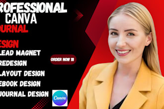 expertly design your ebook, journal design, work book design in canva