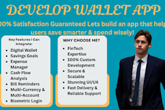 develop a finance and wallet app with savings tracker and cash flow management