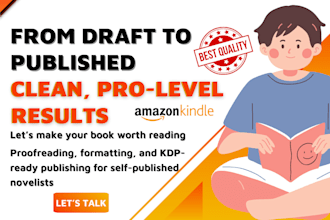 proofread, edit manuscript, format kindle and paperback book for self publishers
