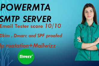 set up and configure powermta SMTP server to send bulk email