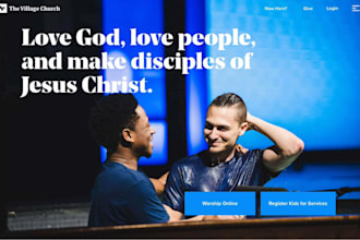 build modern church website, christian community website, church ministry