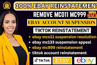resolve mco11 ebay suspension, ebay tiktok reinstatement, mc999, appeal