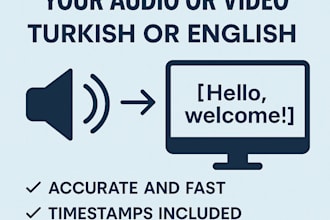 transcribe and subtitle your audio or video in turkish or english