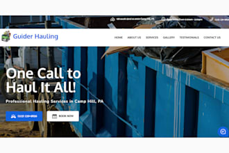 design for junk hauling, dumpster rental and handyman website