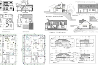 do architectural floor plans section plan elvation mep hvac drawings in autocad