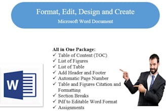 create, edit, design and format microsoft word document