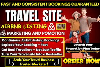 travel site promotion, airbnb listing marketing, google ads, guest posts, SEO
