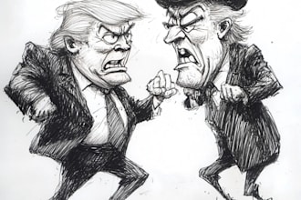 make a political cartoon character design