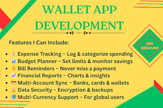 develop a wellet app with budget tracker, expense tracking and bill reminder