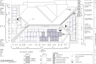 design solar pv permit plans on autocad and precise pv load calculations
