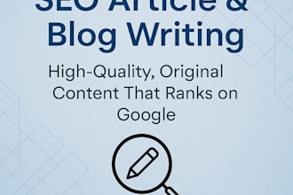 do SEO article writing, blog post writing or content writing