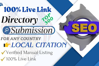 do 300 live USA local citation and directory submission for local business