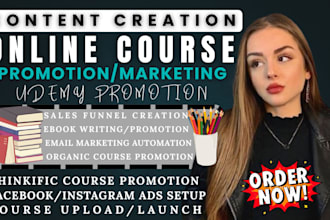 do udemy online course promotion, online course website sales funnel