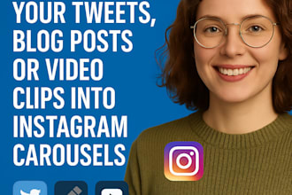 turn your tweets blog posts or video clips into instagram carousels