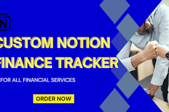 custom notion finance tracker, finance budgeting dashboard, notion expert