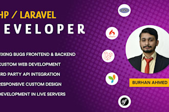 fix, develop and customize PHP, laravel, codeigniter, cakephp