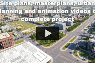 site plans, masterplans, urban planning and animation videos of complete project