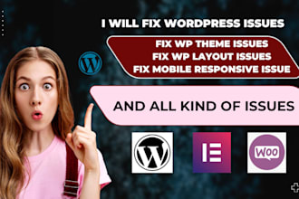 fix wordpress issues, errors, problems or css issues