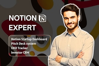 build notion startup dashboard, pitch deck system, okr tracker and investor CRM