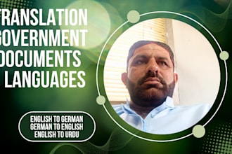 translate resumes in between english urdu and german