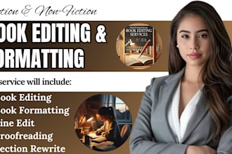 perfectly proofread, edit, and format your fiction and nonfiction manuscript