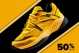 do complete brand identity design an advertising shoes poster any more