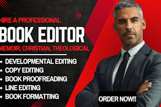 proofread and edit memoir self help, theological christian developmental editor