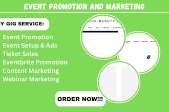 event promotion, eventbrite website promotion, webinar, concert, linkedin event