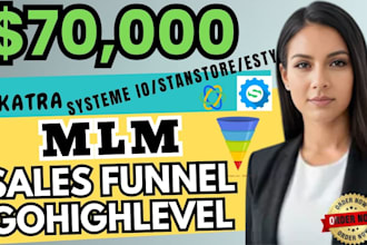 do mlm sales funnel, recruitment funnel in systeme io, kajabi or gohighlevel