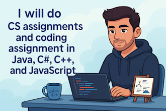 do assignments and coding assignment in java, csharp, cpp, and js