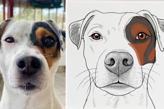 create a trendy pet portrait within 24 hours