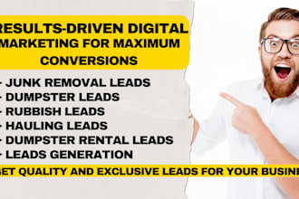 generate junk removal, dumpster, rubbish, and dumpster rental leads