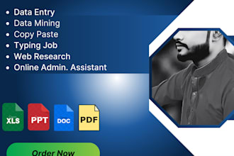 be your admin assistant for data entry, data mining, copy paste,  typing,