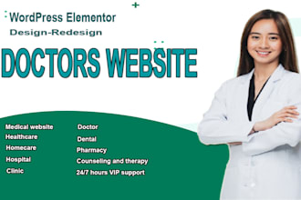 creat a doctor, clinic hospital website development with booking system