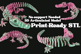do 3d articulated animal, 3d flexi model, toys, dragon stl files for 3d printing