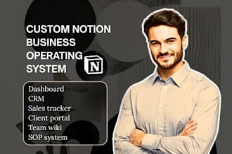 build notion business os dashboard CRM, sales tracker, client portal, sop system