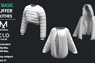 design realistic 3d clothing using clo3d or marvelous designer for metaverse