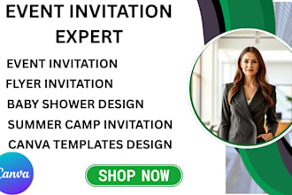 design flyers and invitations for kids events, baby shower, childcare and camp