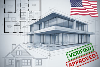 stamp, blueprint USA mep drawing, commercial architect autocad landscape design