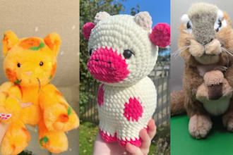do custom plush design, animal plush design crochet amigurumi plush toy