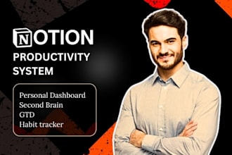 build notion productivity system personal dashboard, second brain, habit tracker