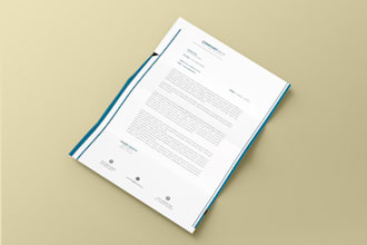 create a corporate and minimalist letterhead design for your business