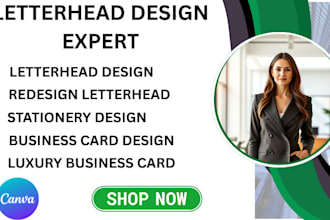 design letterhead, business card, and stationery templates in canva