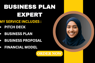prepare investor ready plan, pitch deck, financial model or valuation