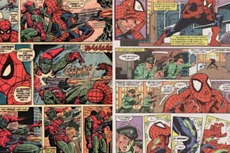 draw vintage comic illustration retro comic page graphic novel vintage cover sfw