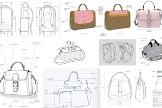 design your bag,wallet,backpack,handbag, luggage, tote bag,and make a tech pack
