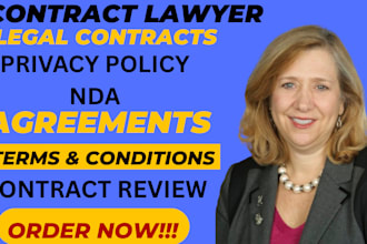 draft legal contracts, agreements, nda, terms and conditions, privacy policy