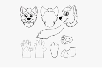 do furry character furry reference sheet,nsfw fursona