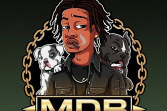 design dope cartoon, mixtape or single album cover artwork and album cover poste