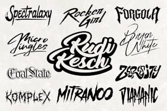 create custom typography, text based business logo for your brand